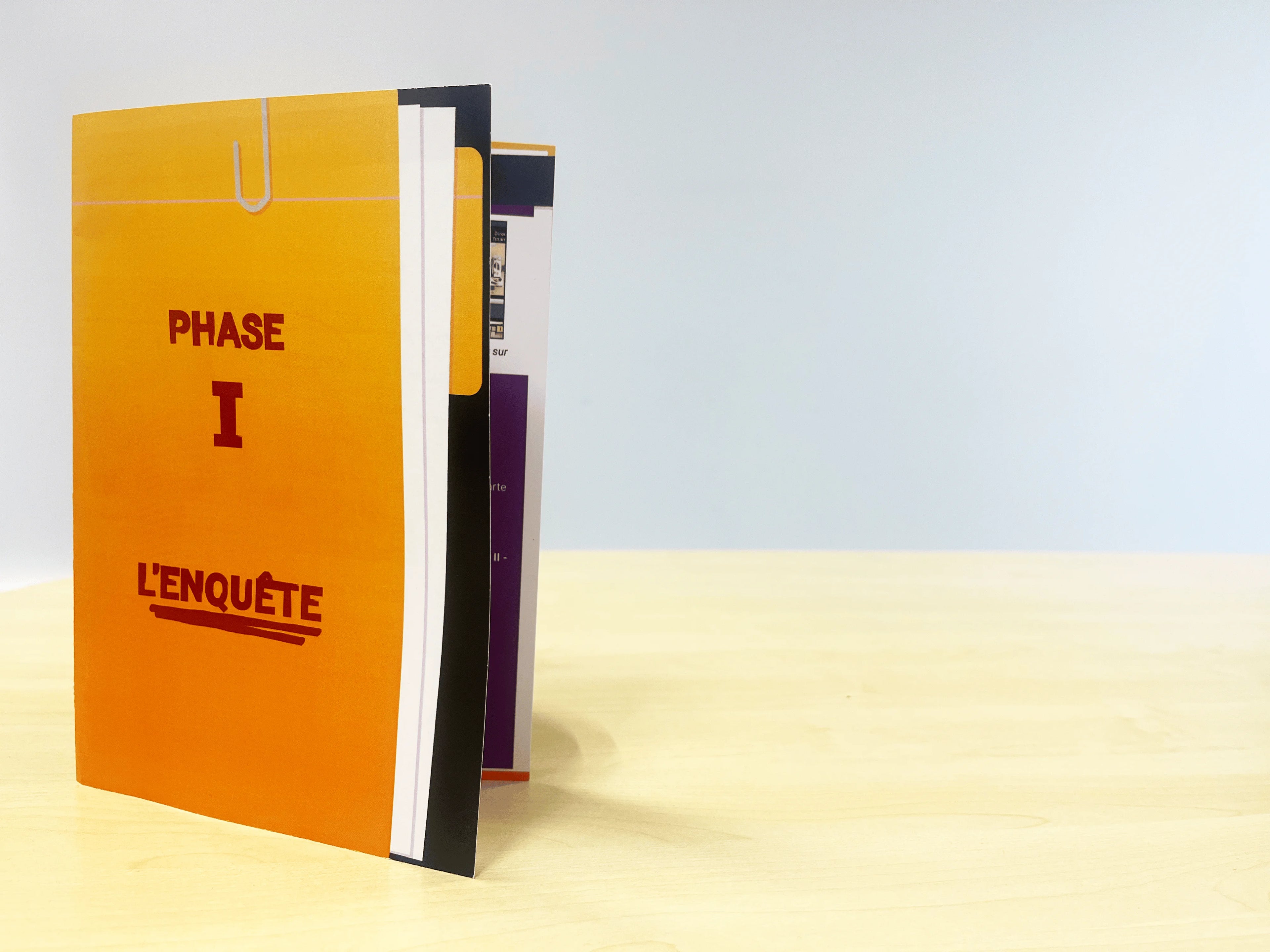 Dossier d'enquête de la Phase 1 du serious game EAHR pour la collecte d'informations et l'observation des faits lors d'un accident du travail.